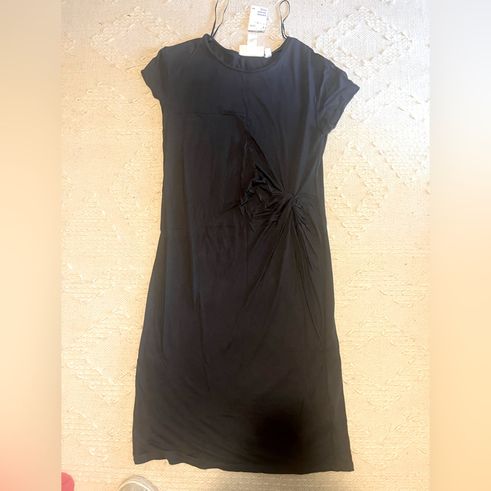Never been worn with tags. L.O.G.G x H&M charcoal asymmetric dress. Size M